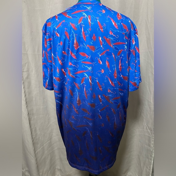 Reel Legends Linnea Szymanski Size XXL/ S/ Short Sleeve Blue Fish Shirt - Picture 4 of 5